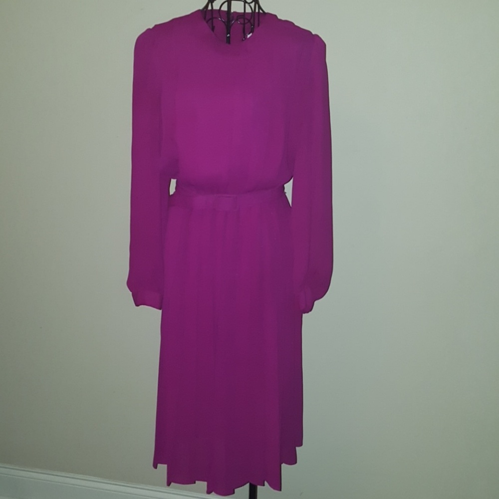 Powerful Pink Pleated Dress